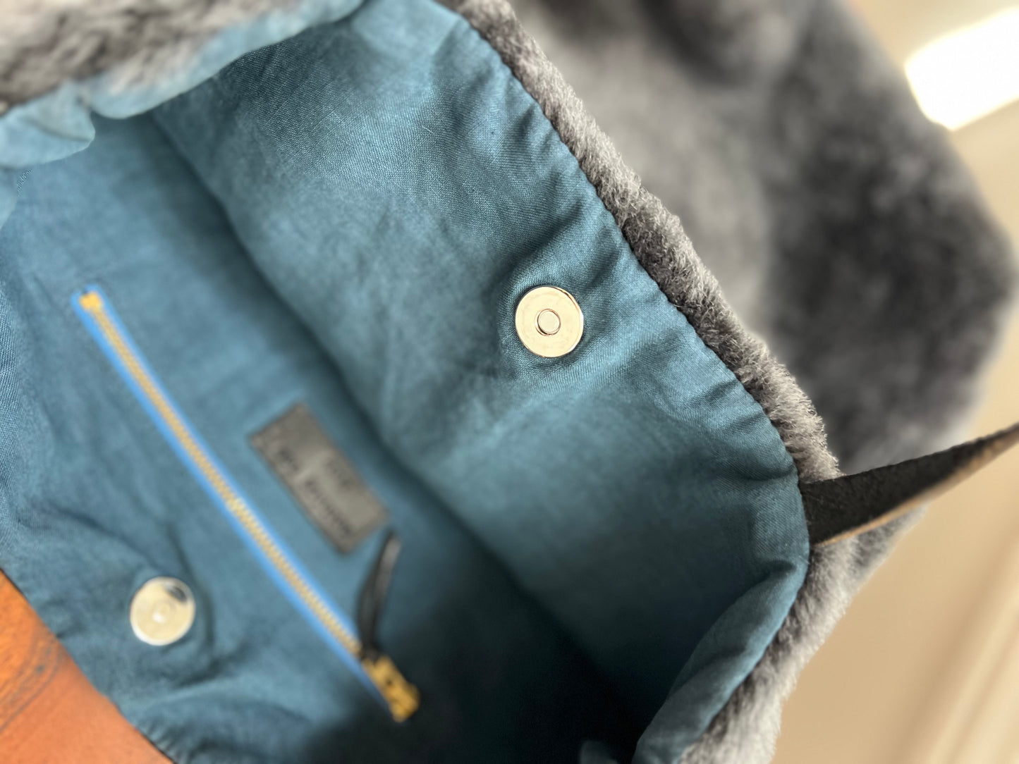 Nothing New - Repurposed Leather Tote Bag - Grey