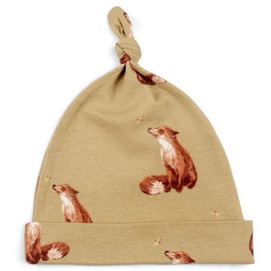 Organic Knotted Baby Hat Gold Fox