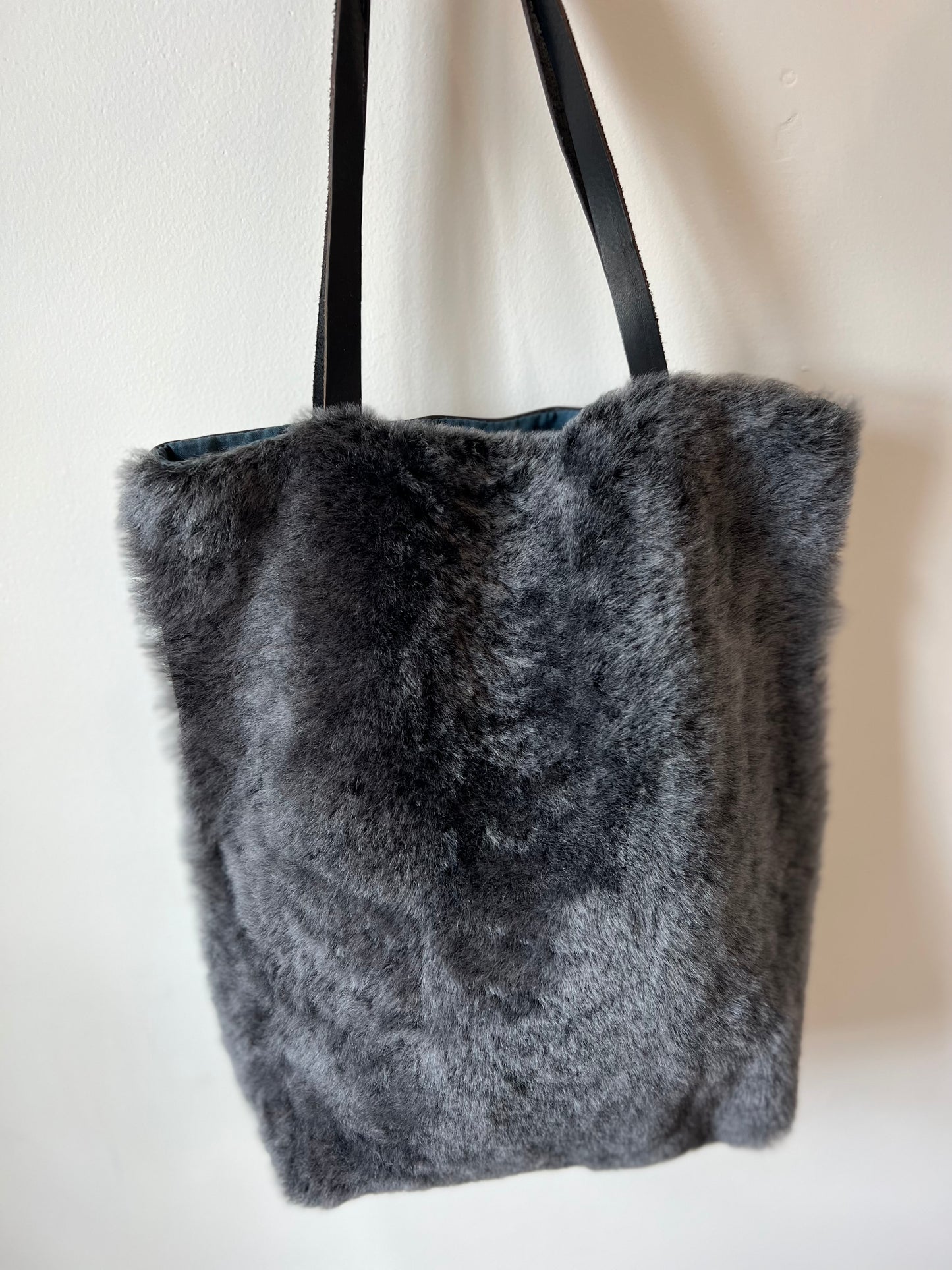 Nothing New - Repurposed Leather Tote Bag - Grey