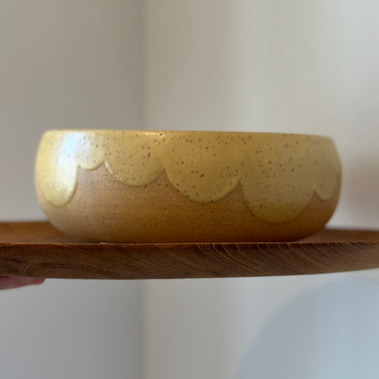 Jocelyn Miller - Cumulus Cereal Bowl - yellow on speckled clay
