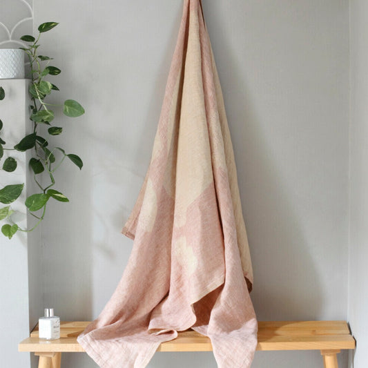 Lapuan - Hietsu Linen Towel 95x180cm- Cinnamon/Gold