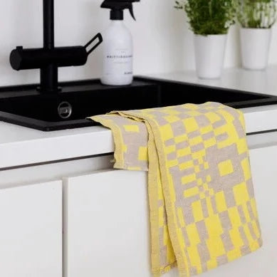 Lapuan - Koodi Dish Towel 48x70cm- Yellow/Linen