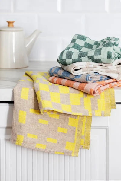 Lapuan - Koodi Dish Towel 48x70cm- Yellow/Linen
