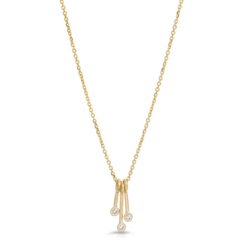 Danielle Morgan Jewelry - Three Diamond Charm Necklace